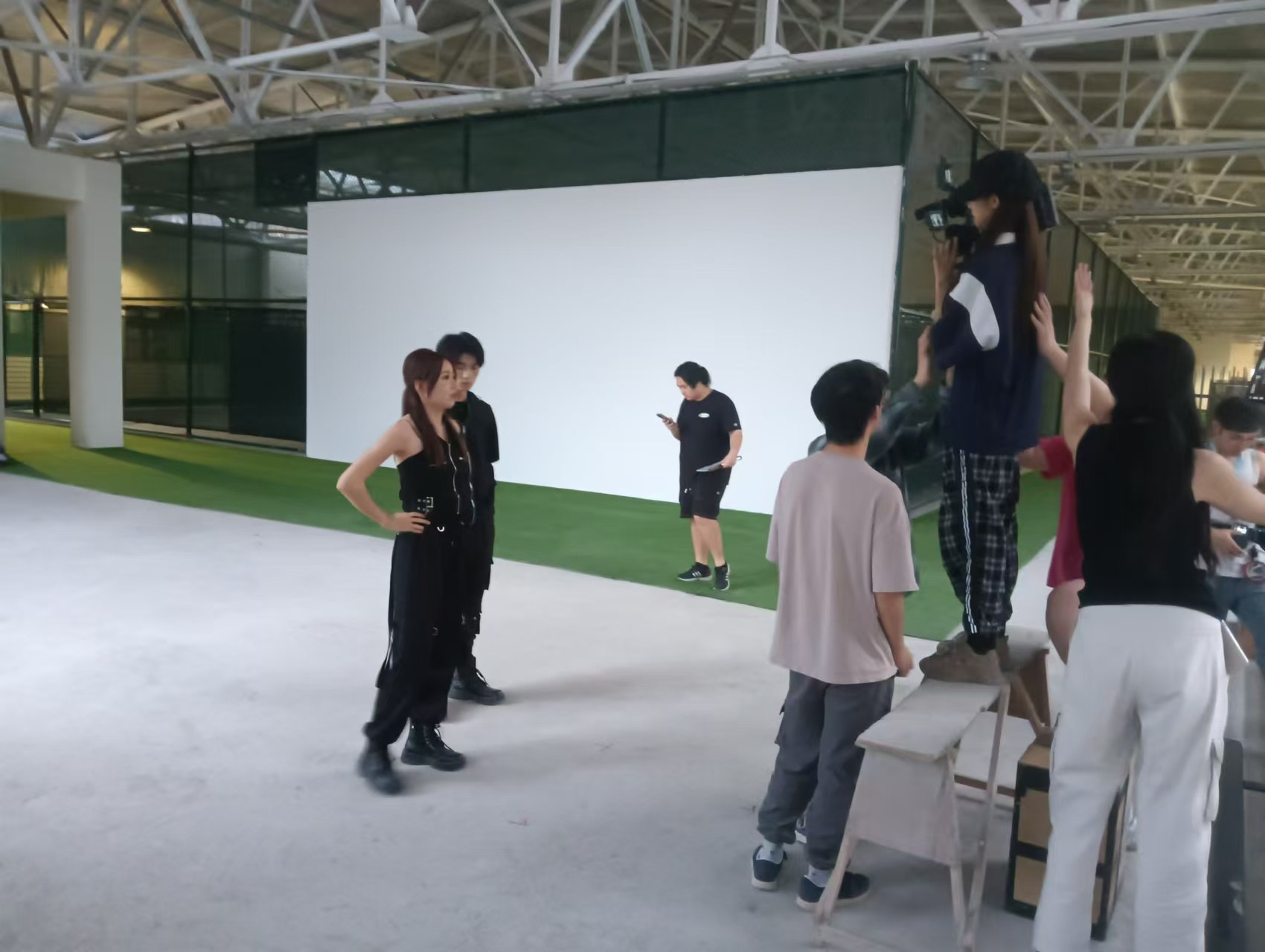 Students on a studio set at SHVFS